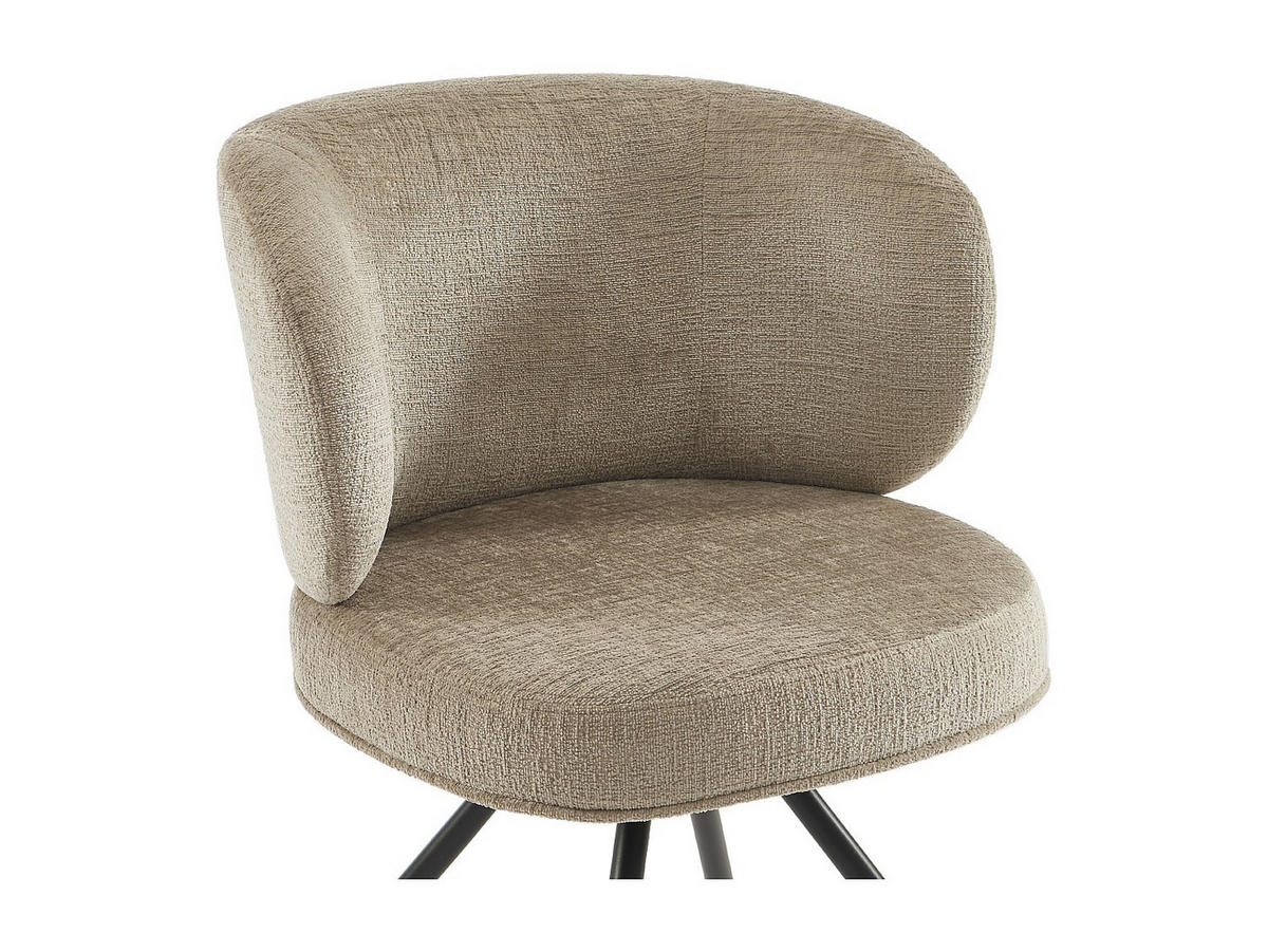 SET mit 6 Drehstühlen - Strukturstoff & Metall - Taupe - LYARO - Braun, Textil (62/78/63cm) - Vente-Unique