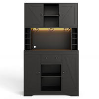 BUFFETSCHRANK Schwarz 105/40/180 cm - Schwarz, Holz (105/180/40cm) - PANGIVO