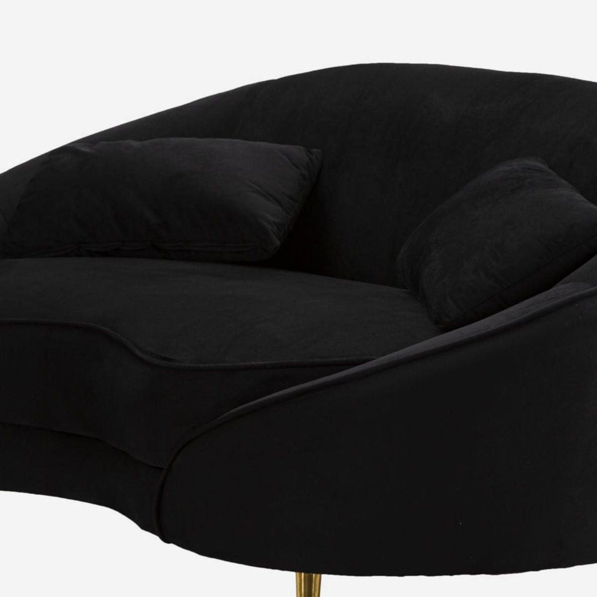 2-SITZER Sofa gepolstert Oslo - Schwarz - Schwarz, Holz/Kunststoff (148/68/84cm) - Pasmara