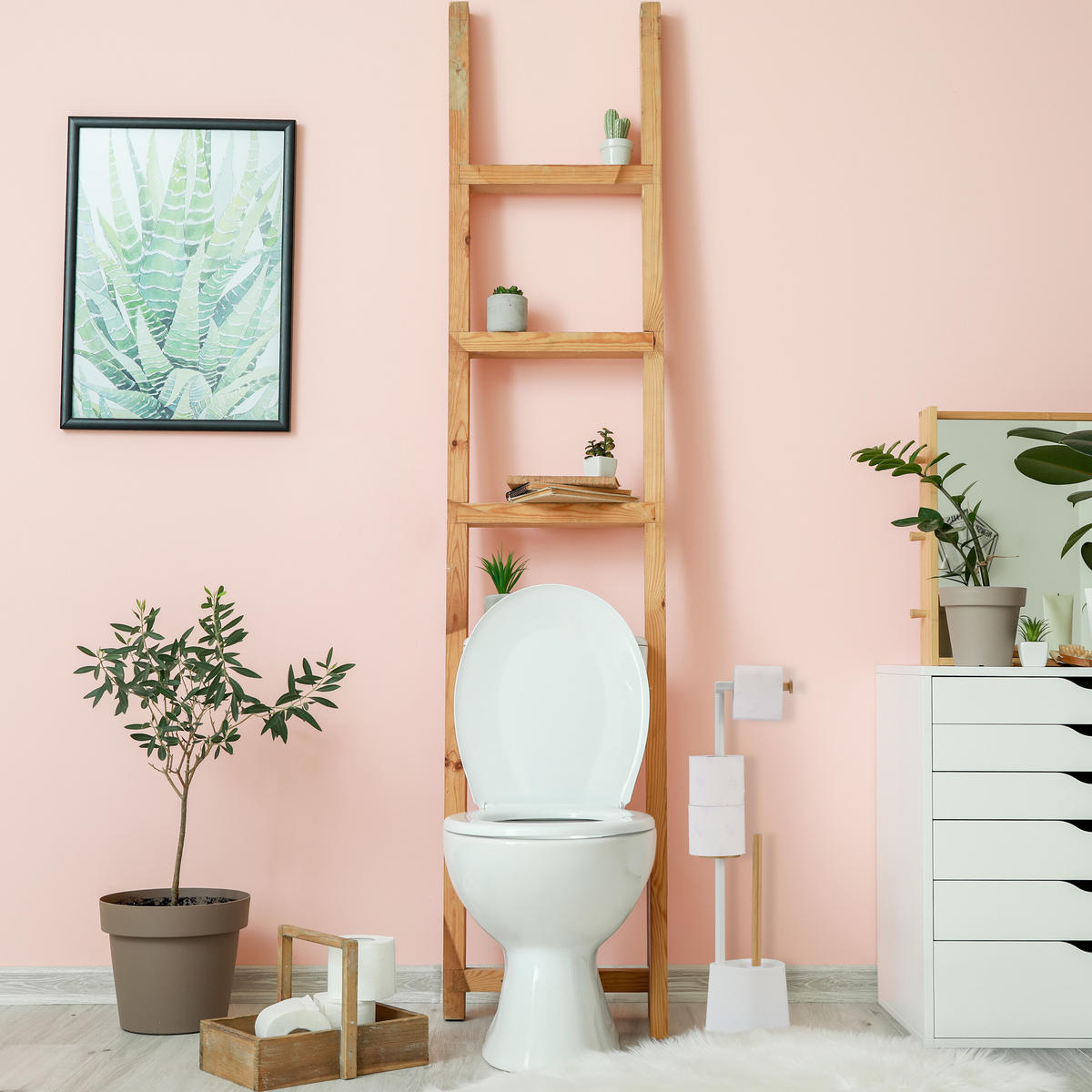 WC-GARNITUR - Multicolor, Holz/Kunststoff (16/66.5/11cm) - Relaxdays