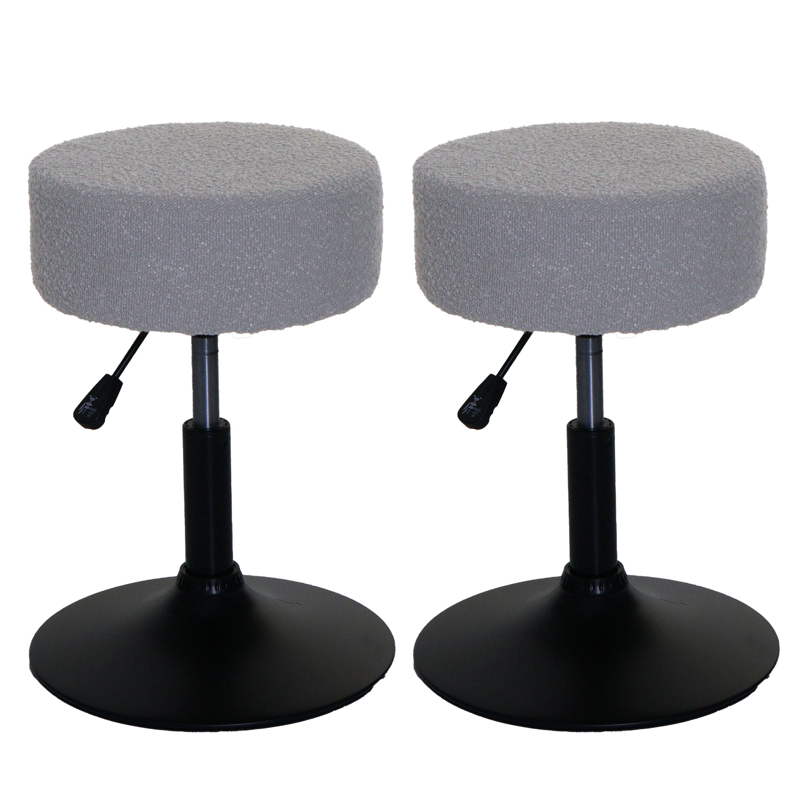 HOCKER Hellgrau 2er-Set - Hellgrau, Textil (37/57/37cm) - MCW