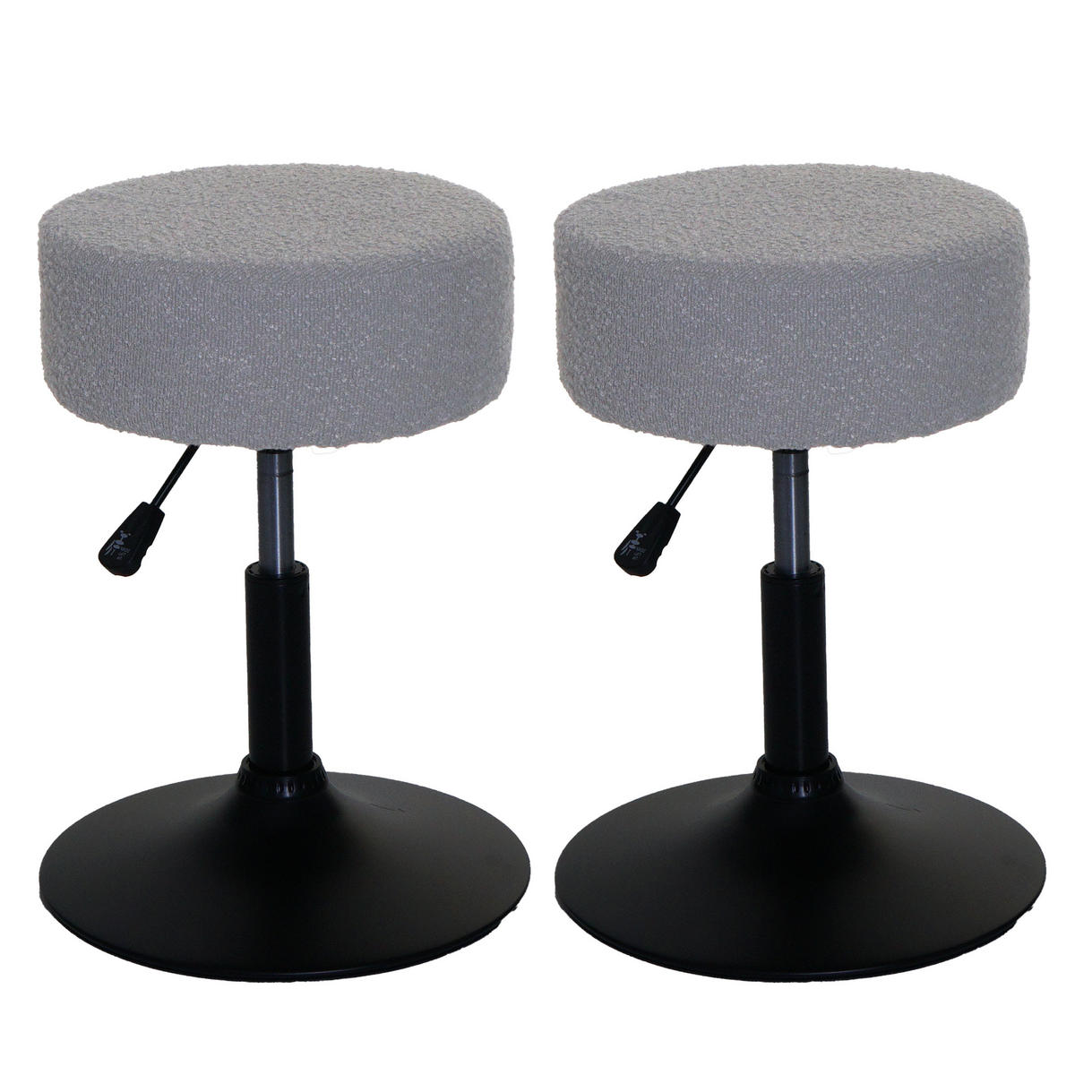 HOCKER Hellgrau 2er-Set - Hellgrau, Textil (37/57/37cm) - MCW