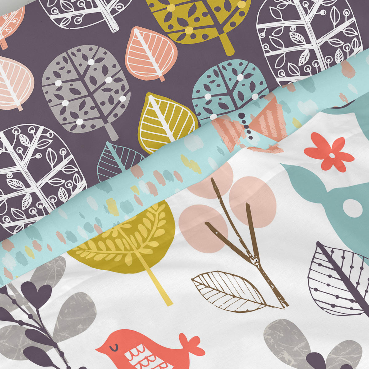 BETTWÄSCHE 2er-Set teiliges woodland 180x270 cm mehrfarbig - Multicolor, Textil (180/270cm) - Happy Friday