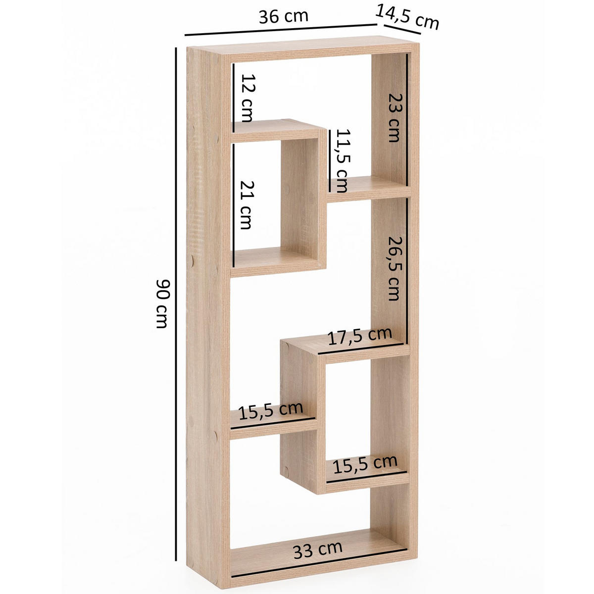 WANDREGAL ITTER Spanplatte Freischwebend Modern, Beige 36x15x90 cm - Beige, Holz (36/90/15cm) - KADIMA DESIGN