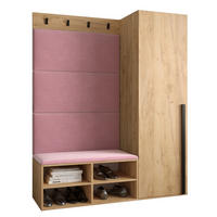 GARDEROBEN-SET 134/184/42 - Pink/Eichefarben, Holz/Kunststoff (134/184/42cm) - MÖBEL KRYSPOL