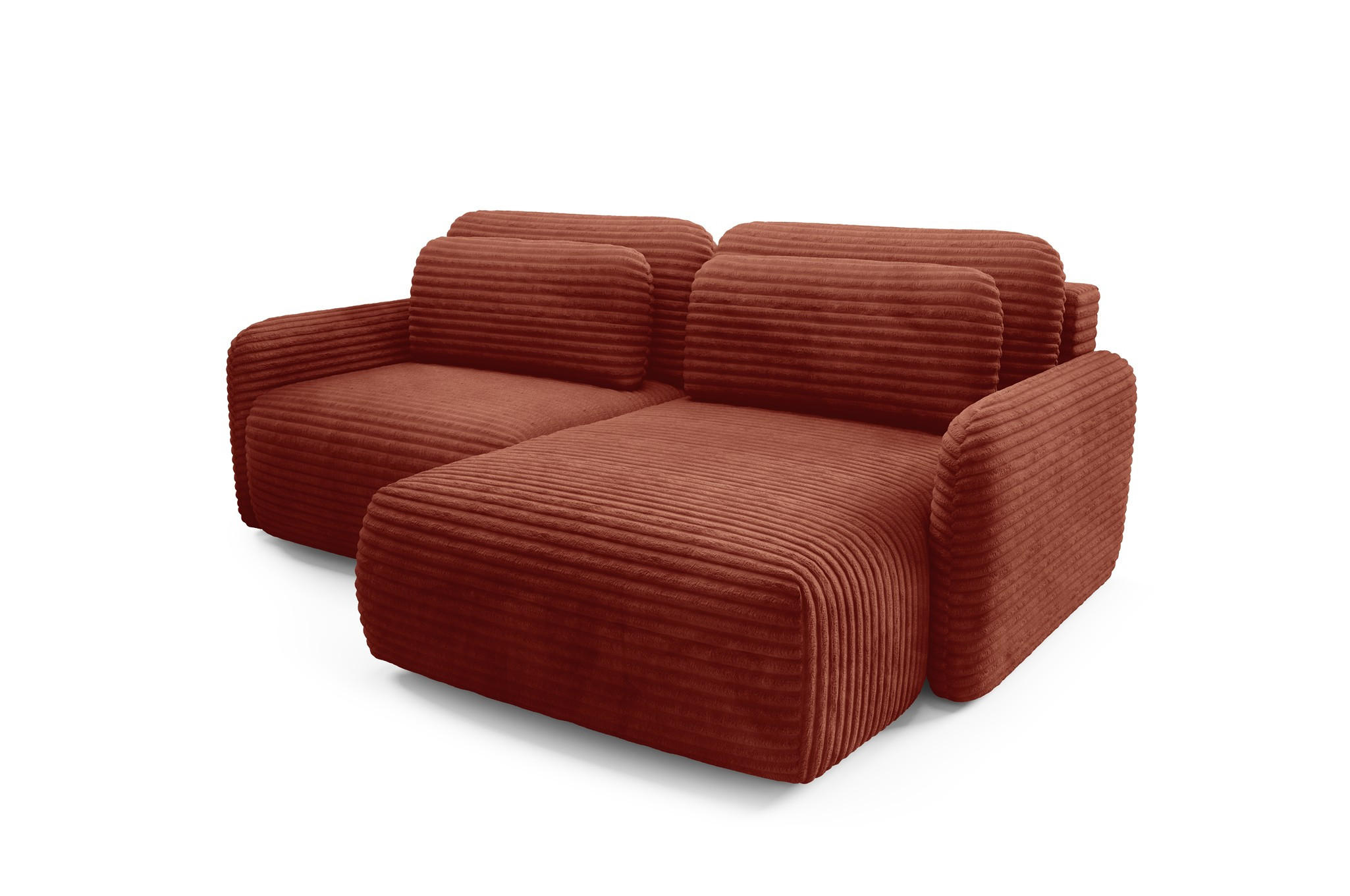 ECKSOFA Simone Mit Schlaffunktion - Rotbraun, Holzwerkstoff/Textil (165/240cm) - Fun Möbel