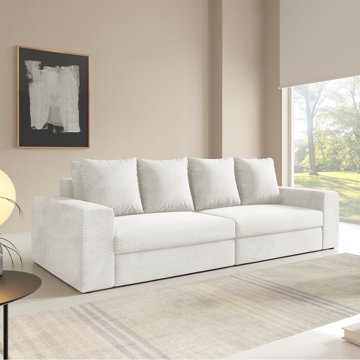 SOFA Paola 3 Sitzplätze Weiß - Weiß, Holz (272/86/120cm) - Petits-meubles