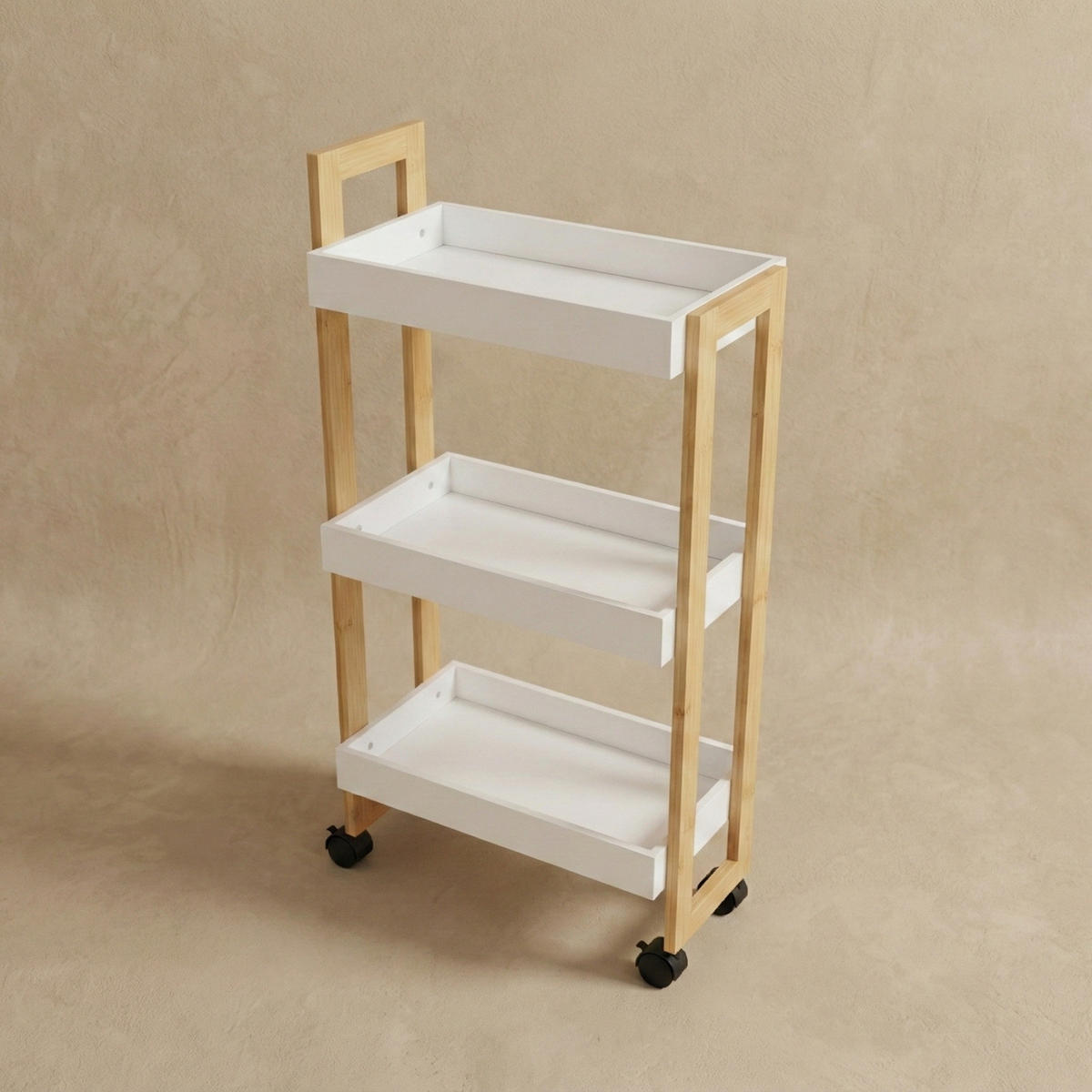 ROLLREGAL Asem H. 80 cm - Weiß, Naturmaterialien (20/80/37cm)