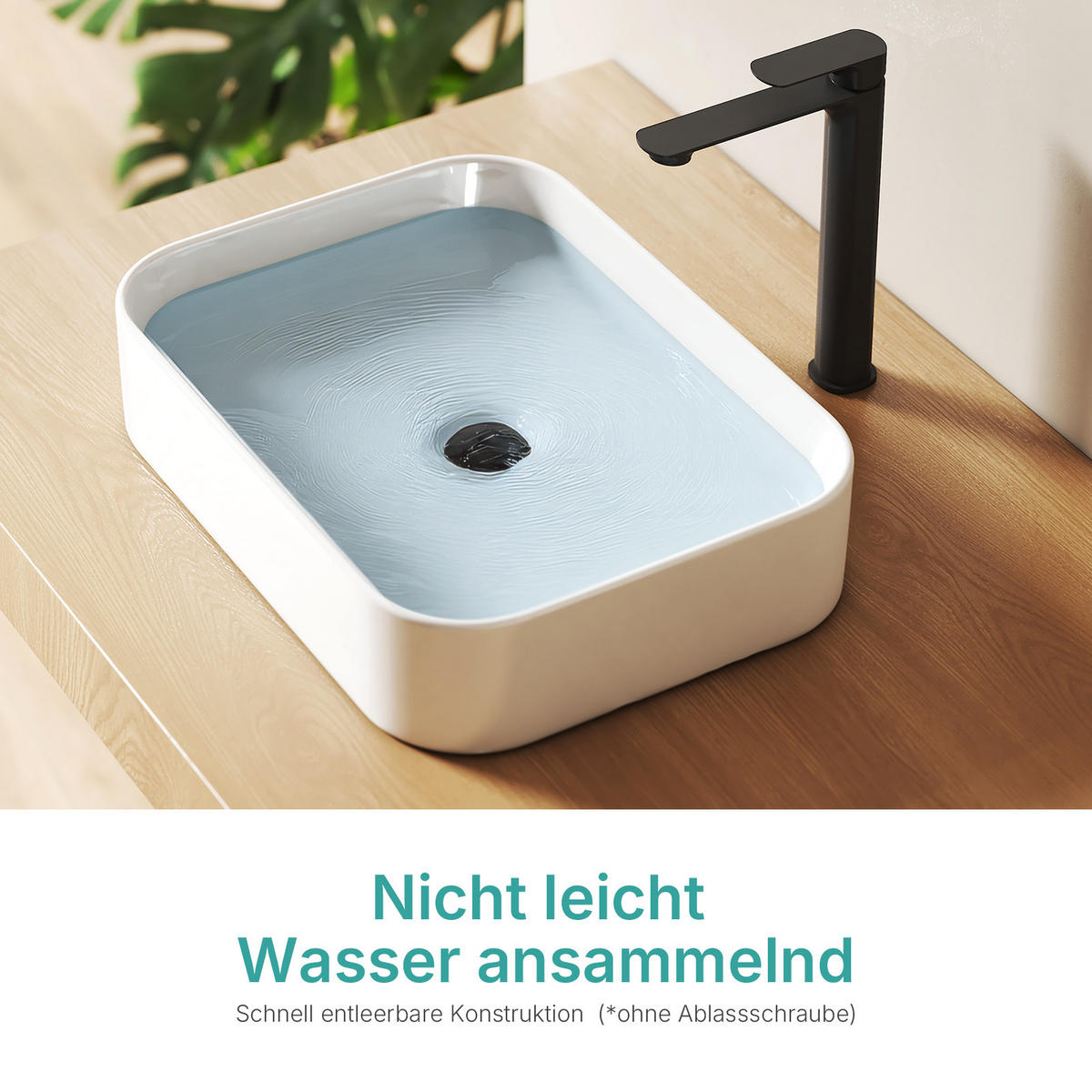 WASCHBECKEN Keramik R-Ecken 50,5 / 37 / 11 cm - Weiß, Keramik (50.5/11/37cm) - EMKE