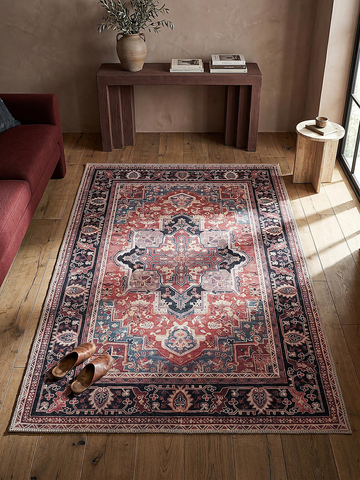 TEPPICH Waschbar HALD, klassisch im Vintage-Stil, Rot, 120 x 170 cm - Rot, Textil (170/120cm) - KADIMA DESIGN