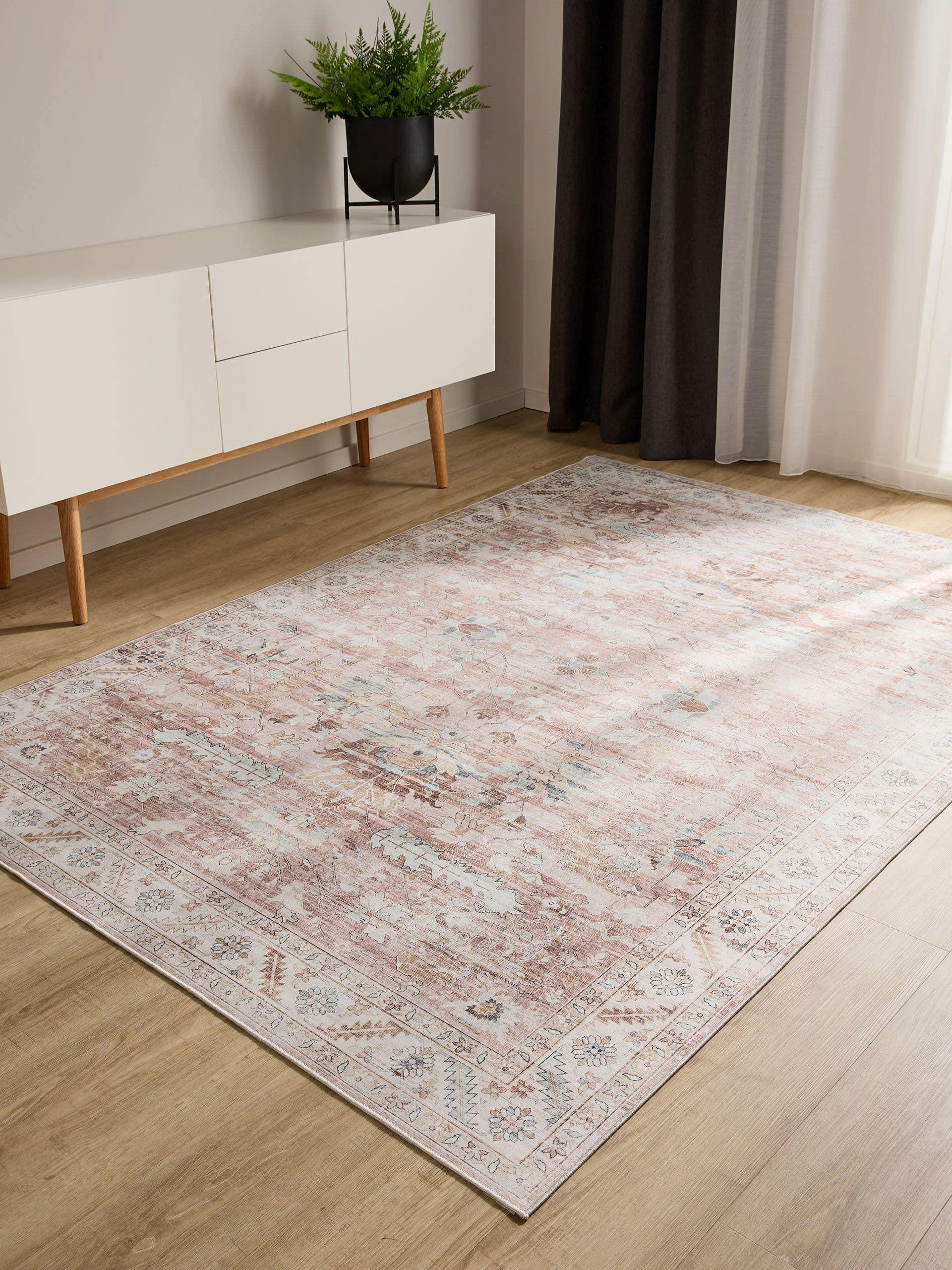 VINTAGE-TEPPICH George waschbar 60x120 cm - Rosa, Kunststoff (60/120cm) - benuta