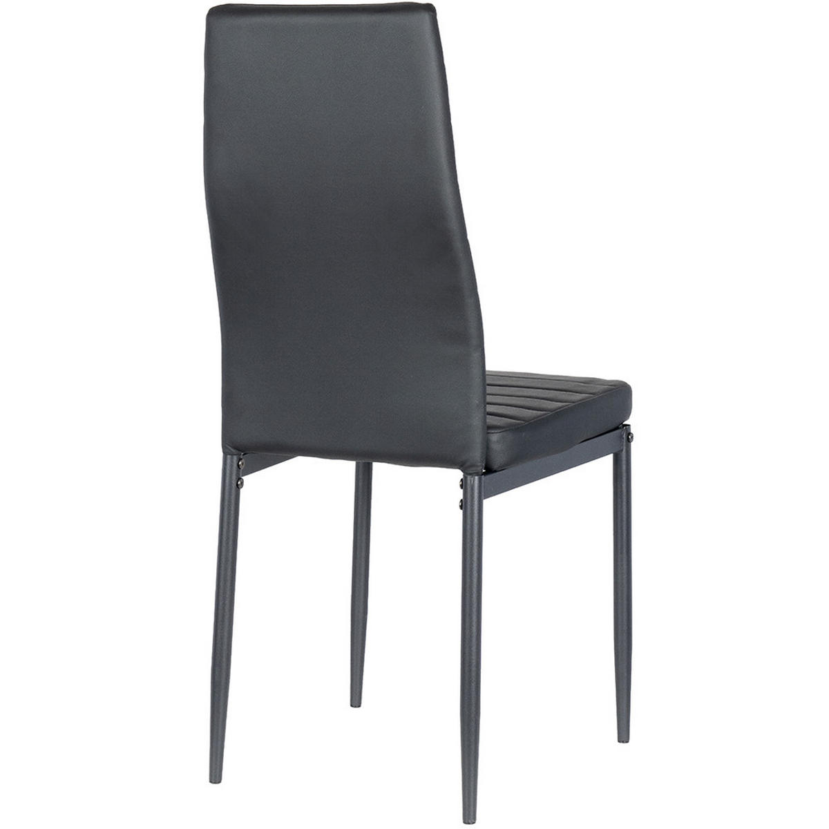 ESSZIMMERSTÜHLE 4er-Set Zyta – Schwarze Kunstlederstühle mit Metallbeinen - Schwarz, Metall (42/96/54cm) - Jana