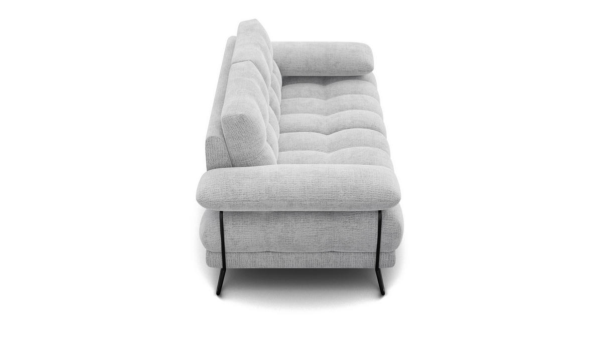 SOFA BUBBARA 2-Sitzer, hellgrau - Hellgrau/Schwarz, Holz/Textil (185/87/96cm) - Courtois Laville