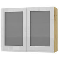 HÄNGESCHRANK Florence W3S/90 Eiche Artisan / RAL 9003 signalweiß HG 90 / 32,5 / 72cm - Weiß Hochglanz/Eiche Artisan, Holz/Holzwerkstoff (90/72/32.5cm) - Feldmann-Wohnen