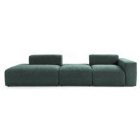 4-SITZER modulares Sofa HEAVEN SET 4 Links, Breite 335 cm Webstoff Dunkelgrün - Dunkelgrün/Schwarz, Holz/Kunststoff (335/71/102cm) - Muffo