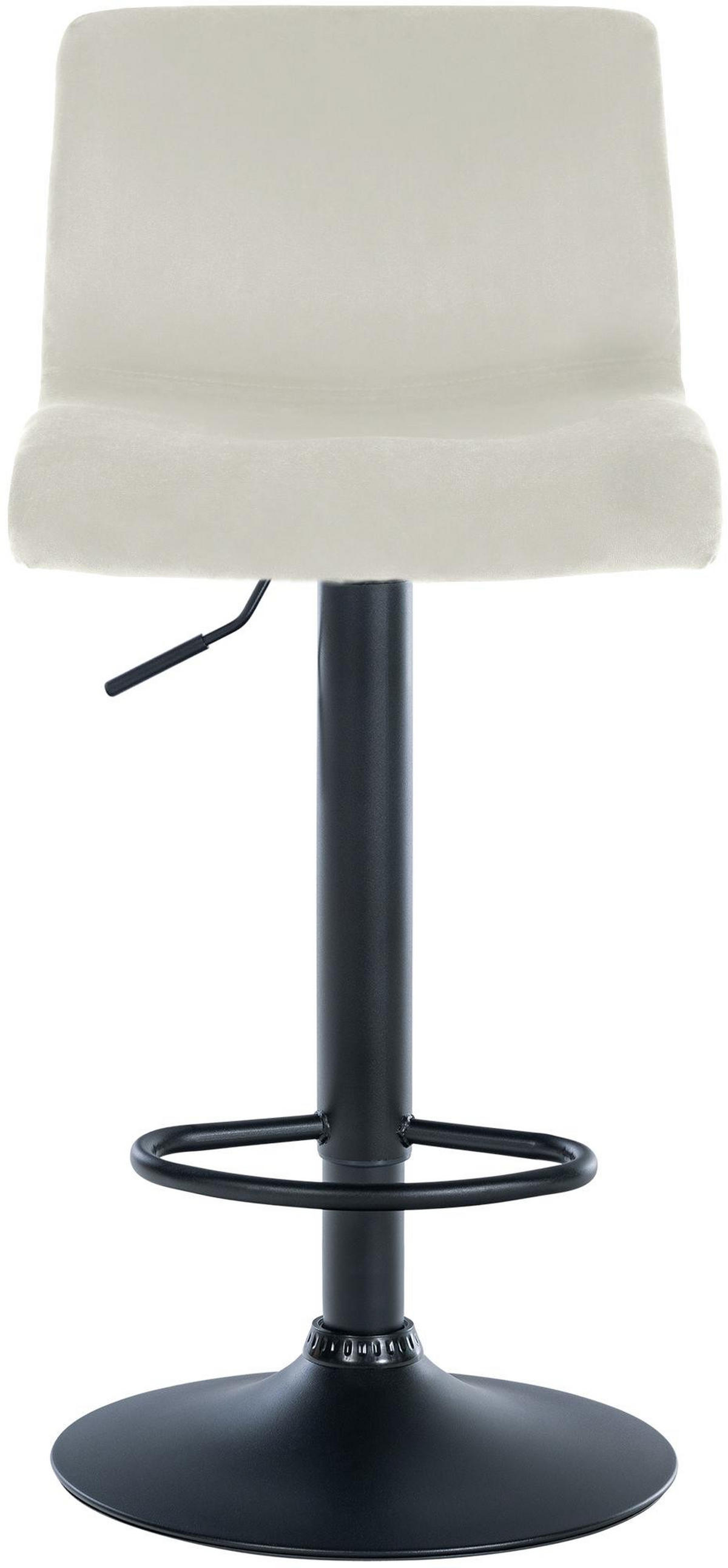 BARHOCKER Pesan Samt Creme Schwarz - Creme, Textil/Metall (39/83/36cm) - DELUKE