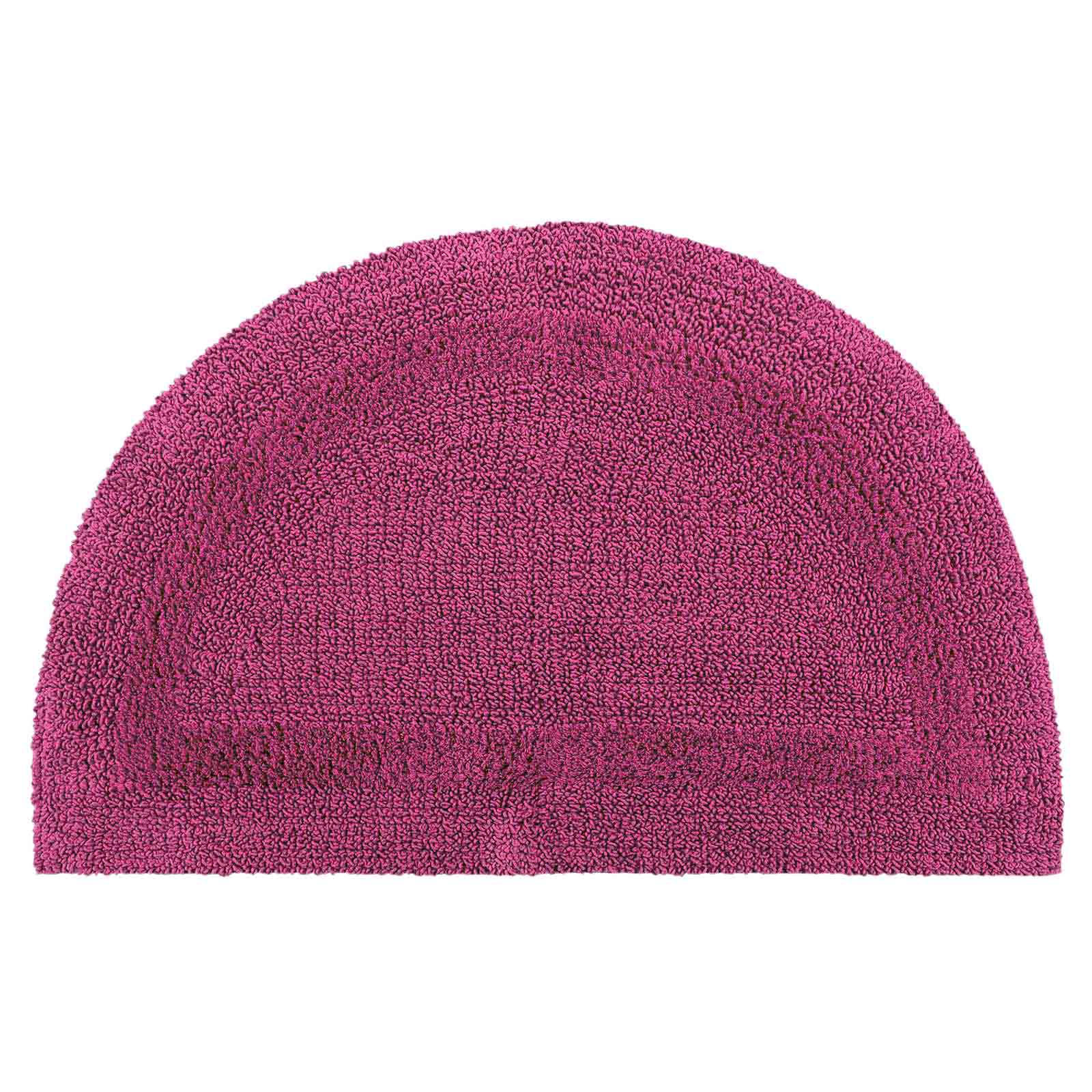 BADEMATTE halbrund 50/80 cm, 100% Baumwolle, wendbar - Magenta, Textil (50/80cm) - Homescapes
