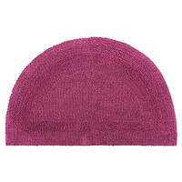 BADEMATTE halbrund 50/80 cm, 100% Baumwolle, wendbar - Magenta, Textil (50/80cm) - Homescapes
