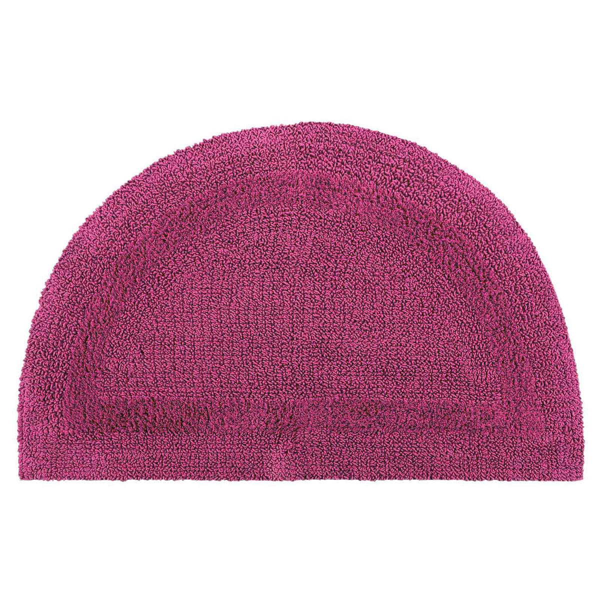 BADEMATTE halbrund 50/80 cm, 100% Baumwolle, wendbar - Magenta, Textil (50/80cm) - Homescapes