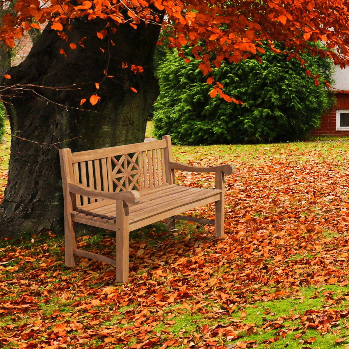 GARTENBANK 150/72 cm Holz Teak - Teakfarben, Holz (150/92/72cm) - CLP
