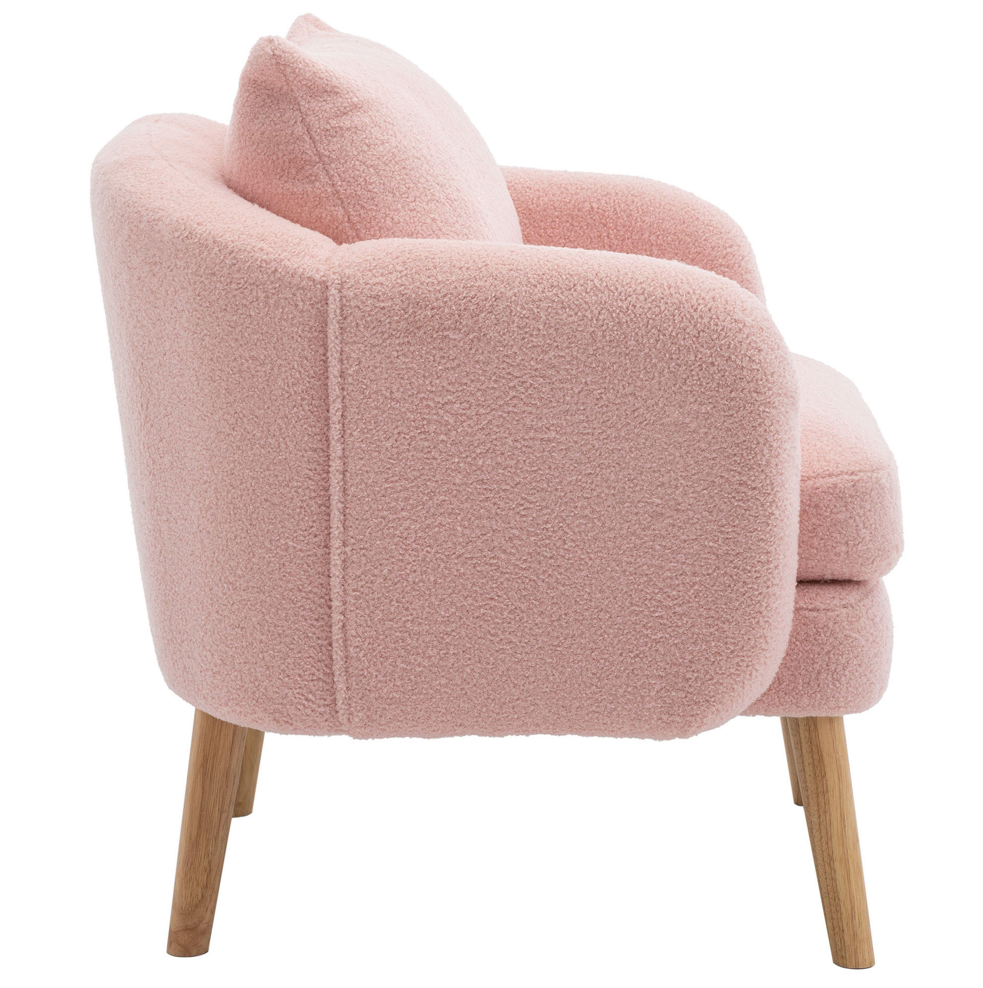 SESSEL 71/71/72 cm Pink aus Teddy mit Kissen - Rosa, Textil (72/71/71cm) - OKMYHOME