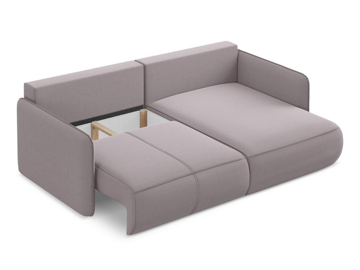 ECKSOFA Rechts Samt Stoff Blau - Blau/Schwarz, Textil/Metall (264/160cm) - Makamii