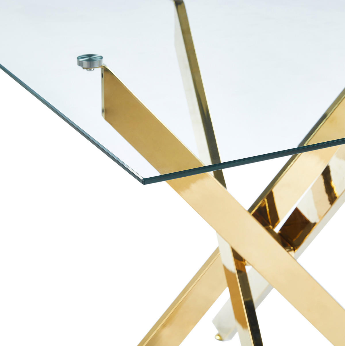 ESSTISCH 80/75/80 cm Golden aus Glas und Metall - Goldfarben, Metall (80/80/75cm) - OKMYHOME