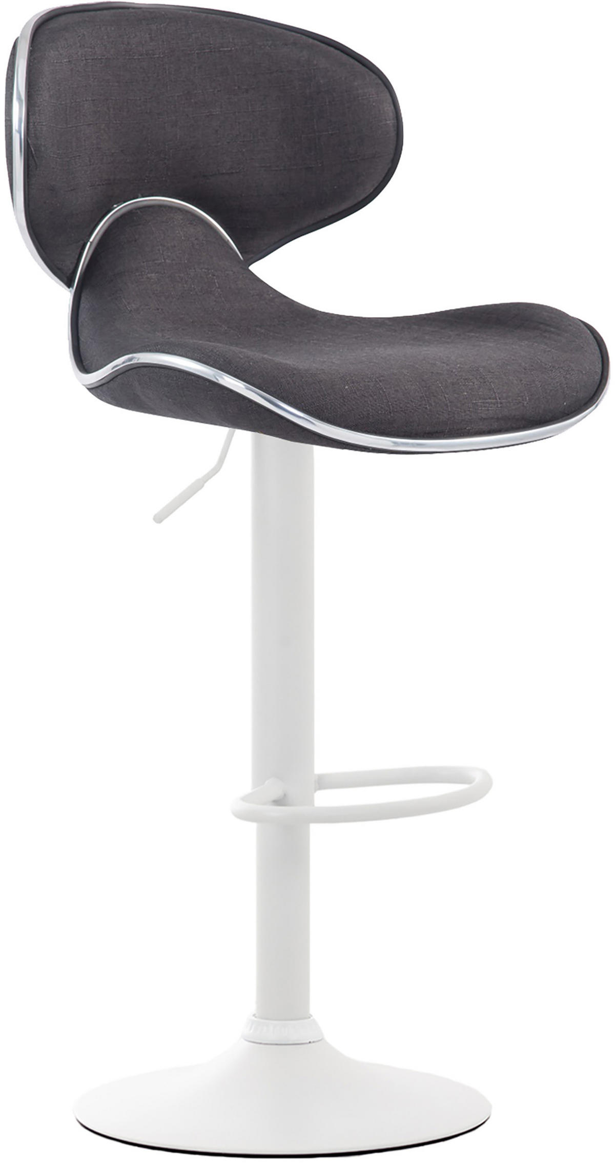 BARHOCKER 2er Set Stoff dunkelgrau - Dunkelgrau/Weiß, Textil/Metall (46/88/49cm) - CLP