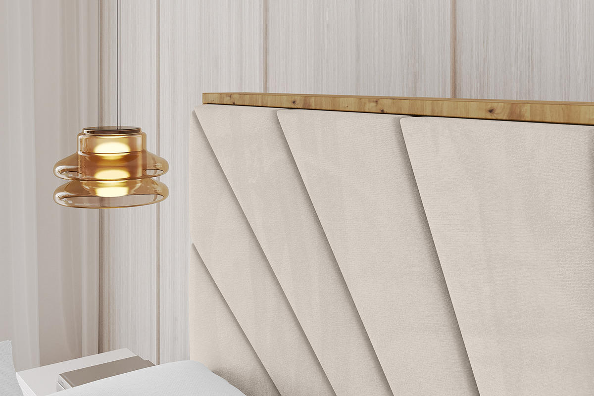 POLSTERBETT mit Bettkasten, Fußteil und Lattenrost, Boxbett mit Matratze H3/H4 - ENZO6-Z 120x200 Beige - Beige, Holzwerkstoff/Textil (120/200cm) - ALTDECOR