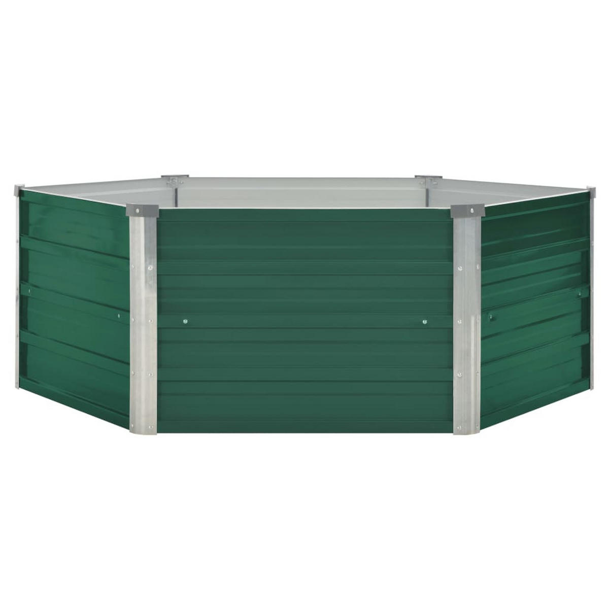 HOCHBEET 129x129x45 cm Verzinkter Stahl Grün - Grün, Metall (129/46/129cm) - furnicato