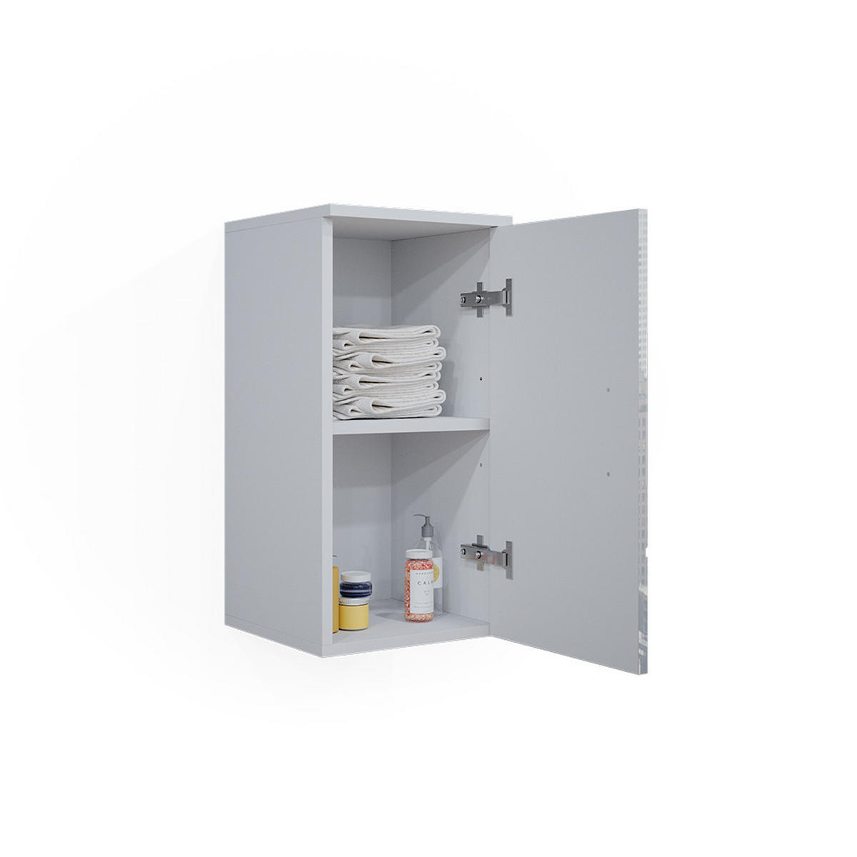 BADSCHRANK Irma Weiß Hochglanz 30 x 59 cm - Weiß Hochglanz, Holzwerkstoff (30/59/24cm) - Vicco