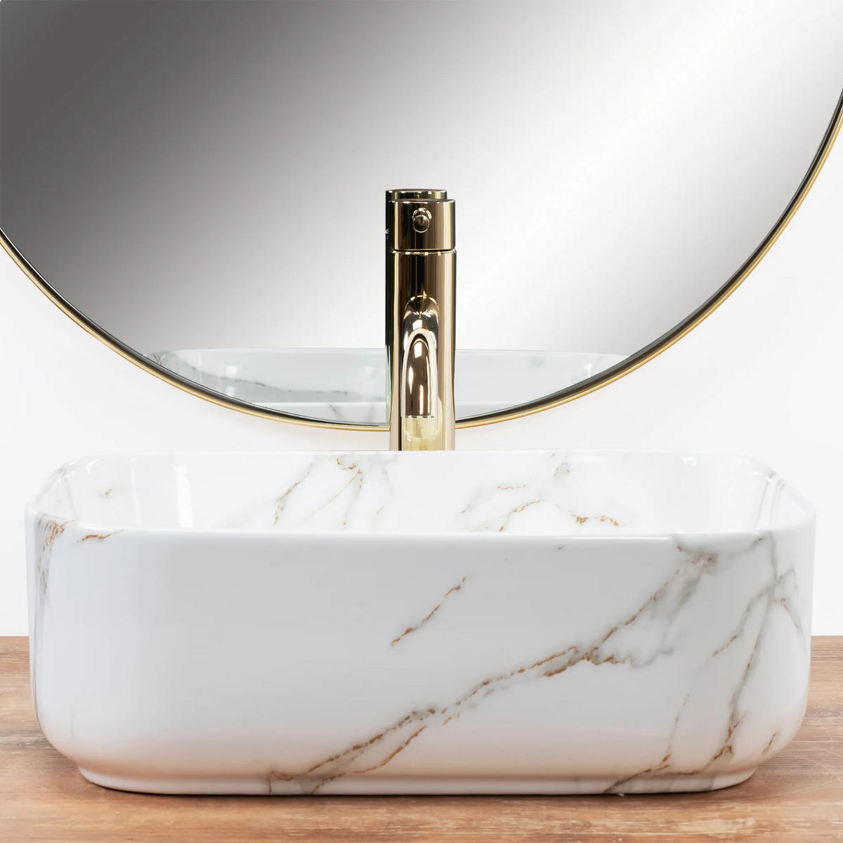 AUFSATZWASCHBECKEN Rea Demi Mini Aiax Shiny - Weiß, Keramik (31/14/40.5cm) - REA