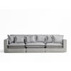 6-SITZER SOFA Amalfi Hellgrau Webstoff - Hellgrau/Schwarz, Holz/Holzwerkstoff (338/90/119cm) - Maison de Reve