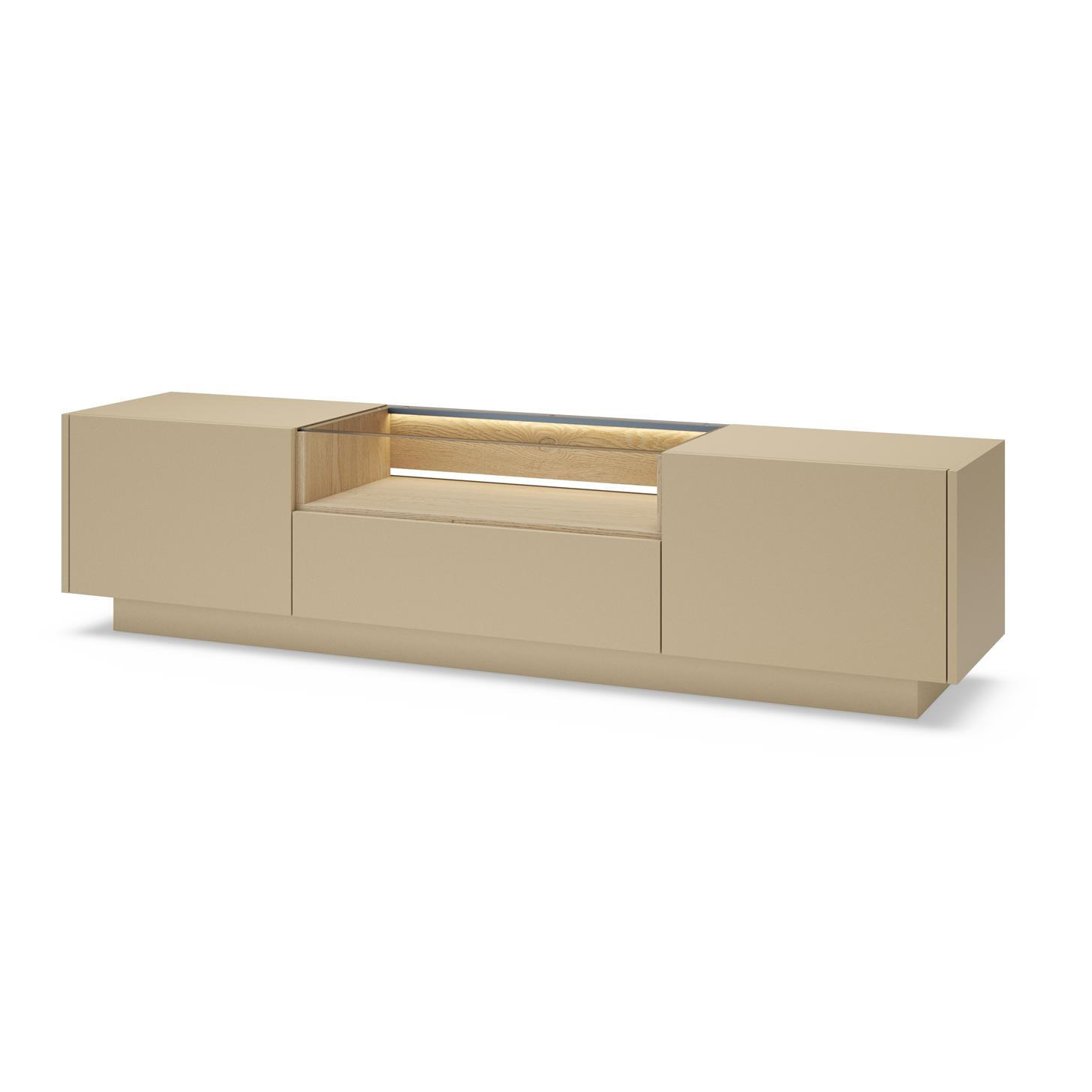 RTV-SCHRANK Kiro Braun 176, Lowboard mit LED - Braun, Holzwerkstoff (176/43/40cm) - Bettso