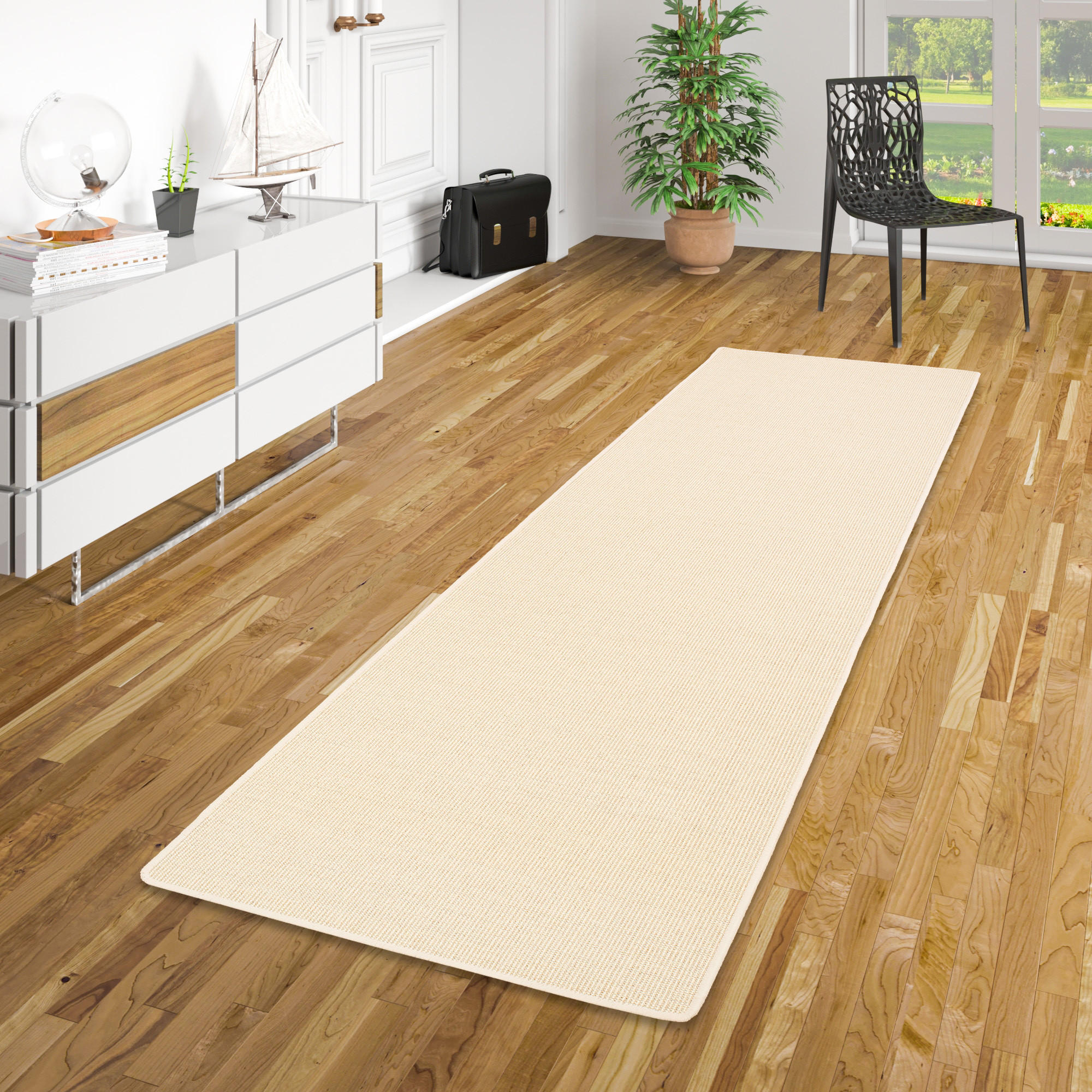 SISAL NATUR LÄUFER TEPPICH - Creme, Textil (80/320cm) - Snapstyle