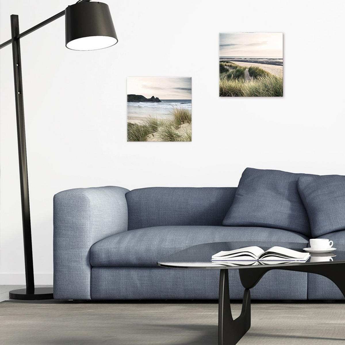 GLASBILD 30×30 cm Strand - Beige, Glas (30/30cm) - artissimo