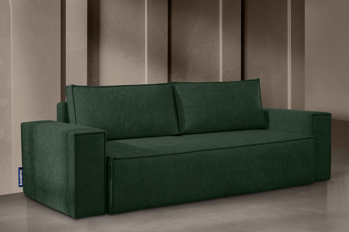 3-SITZER-SOFA NAPI II mit Schlaffunktion, grün - Grün, Textil (244/89/101cm) - KONSIMO®