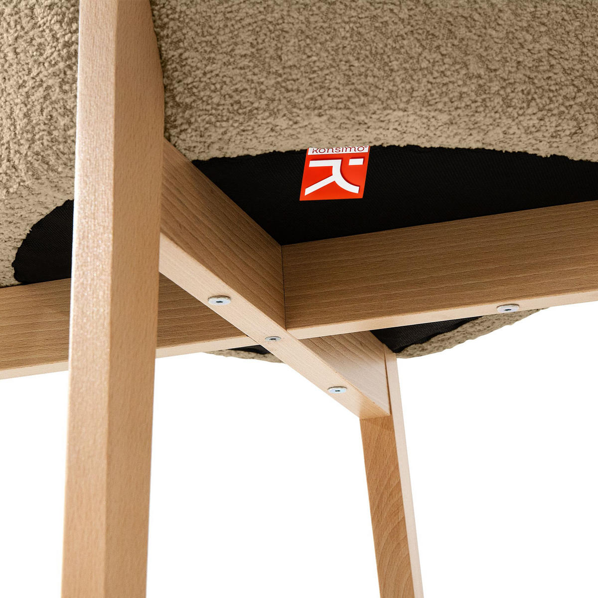 POLSTERSTUHL LONIS Esszimmerstühle 2er Set - Eichefarben/Braun, Holz/Textil (55/82/54cm) - KONSIMO®