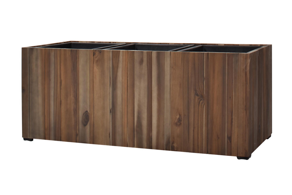 PFLANZKASTEN 33x93x31 cm, Braun, Akazienholz - Braun, Holz (93/31/33cm) - dasmöbelwerk