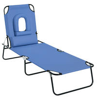SONNENLIEGE DE-15586 klappbar, 4-fach verstellbar Blau - Blau, Metall (58/36/187cm) - ComfortXL