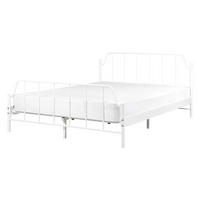BETT mit Lattenrost 140x200 cm Weiß Mauressac - Weiß, Metall (140/200cm) - Beliani