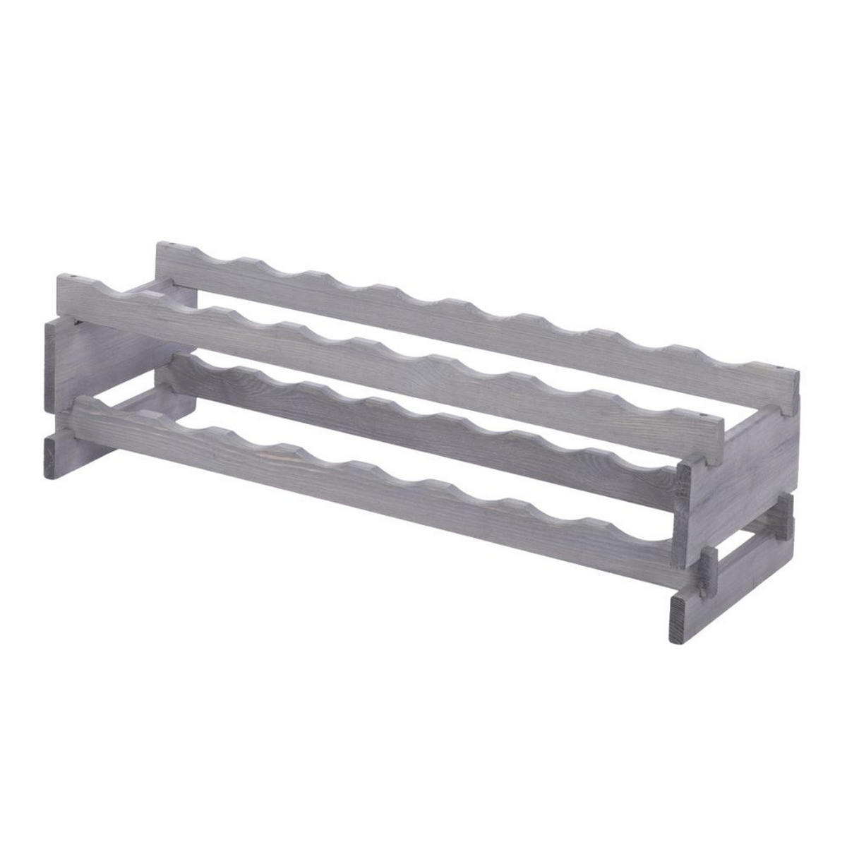 WEINREGAL VINOTECA FLEX PRO HxBxT 23x84x28cm 16 Flaschen auf 2 Ebenen Grau - Grau, Holz (84/23/28cm) - PROREGAL