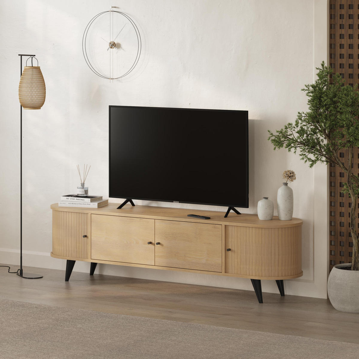 TV-STÄNDER Gentle Eiche 180/52/40 cm - Eichefarben, Holzwerkstoff (180/52/40cm) - Decortie