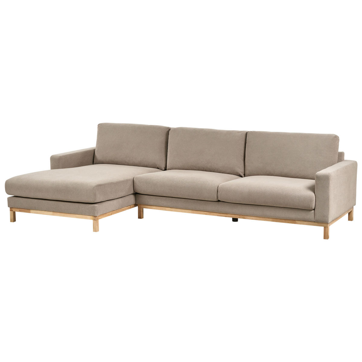 ECKSOFA 4-Sitzer Stoff Taupe rechtsseitig Siggard - Taupe/Beige, Textil (296/163cm) - Beliani