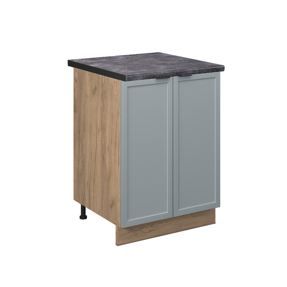 KÜCHENUNTERSCHRANK Fame-Line Hellblau-grau 60 cm, AP Anthrazit - Eiche Wotan/Blaugrau, Holzwerkstoff (60/82/60cm) - Vicco