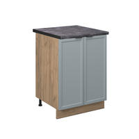 KÜCHENUNTERSCHRANK Fame-Line Hellblau-grau 60 cm, AP Anthrazit - Honigeiche/Eiche Wotan, Holzwerkstoff (60/82/60cm) - Vicco