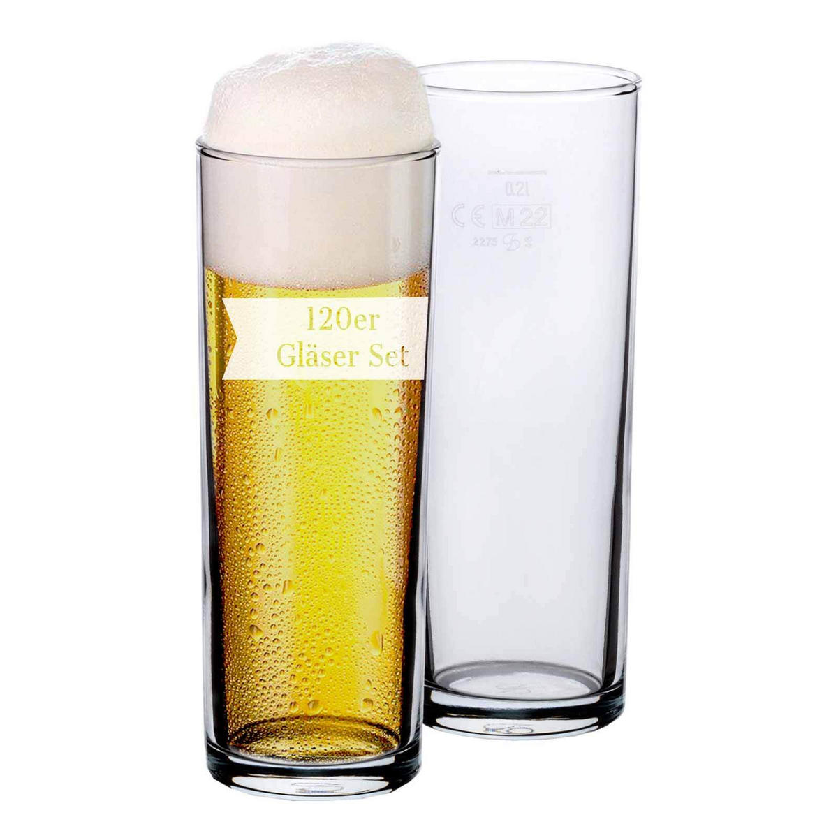 KÖLSCHGLÄSER GEEICHT KölschZeit transparent 0,2 l 120er Set - Transparent, Glas (0.24L) - Van Well