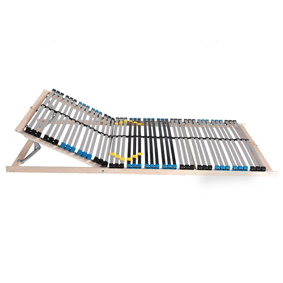 LATTENROST Comfort 90x200 cm mit verstellbaren Kopfteil, 7 Zonen, 42 Latten, individueller Härtegrad - Birkefarben/Buchefarben, Holz (90/200cm) - Sleepneo