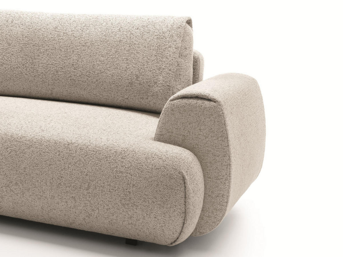 ECKSOFA ZEST Grau Geflochtener Stoff mit Schlaffunktion - Grau, Holz (270/167cm) - MASSENO