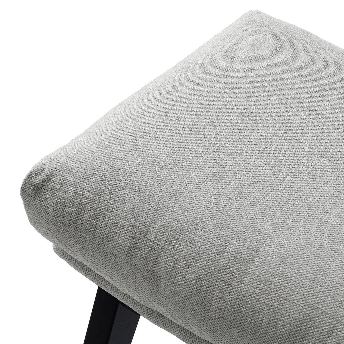 POLSTERHOCKER - Hellgrau/Schwarz, Eichenholz/Textil (54/41/41cm) - home24